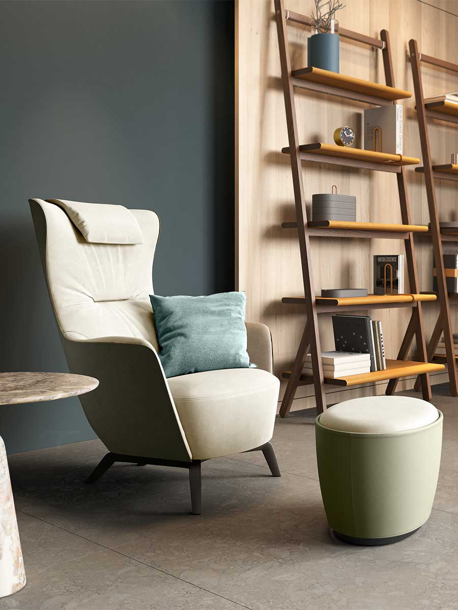poltrona frau mamy blue ottoman