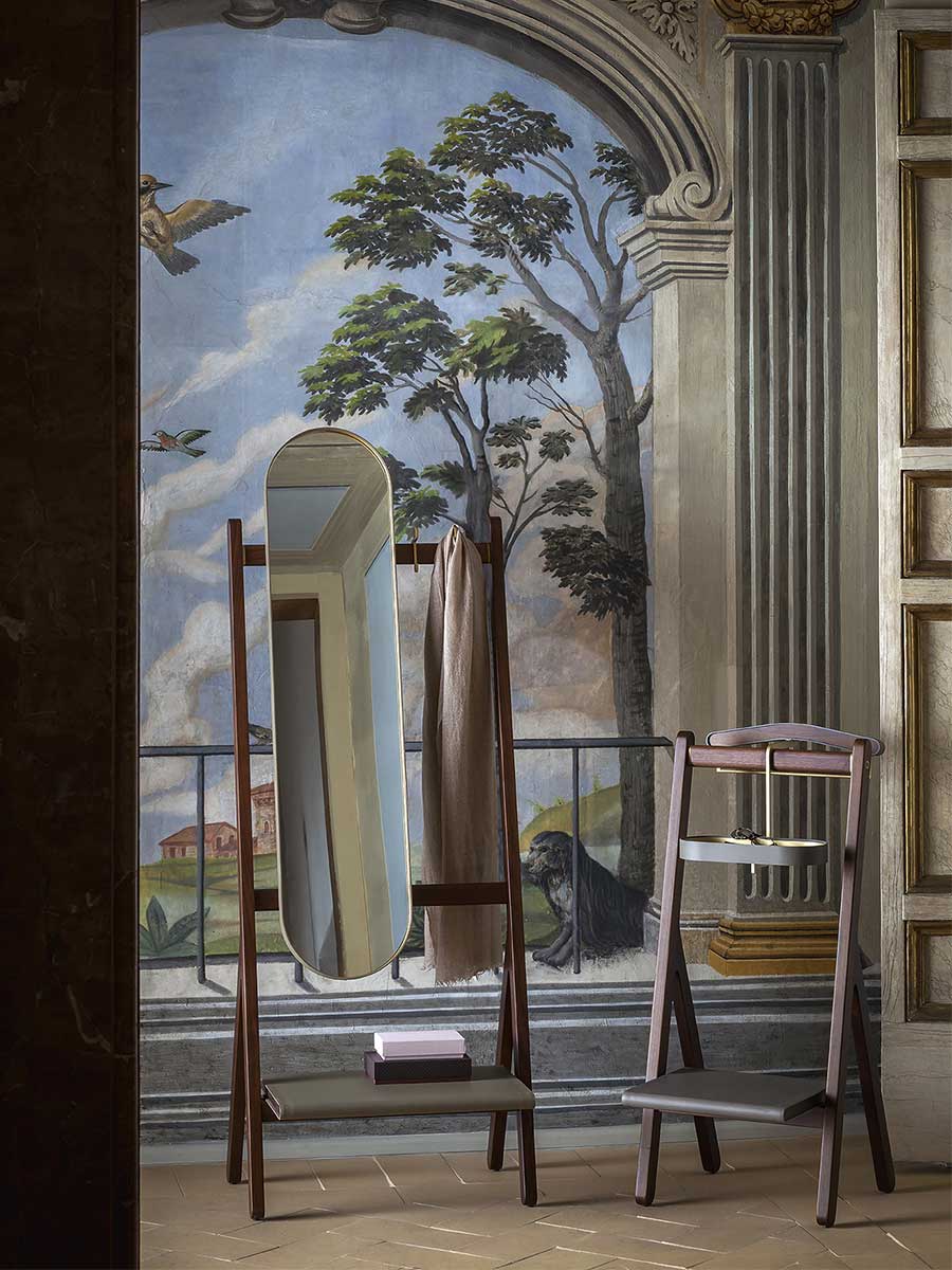 poltrona frau ren standing mirror with hangers