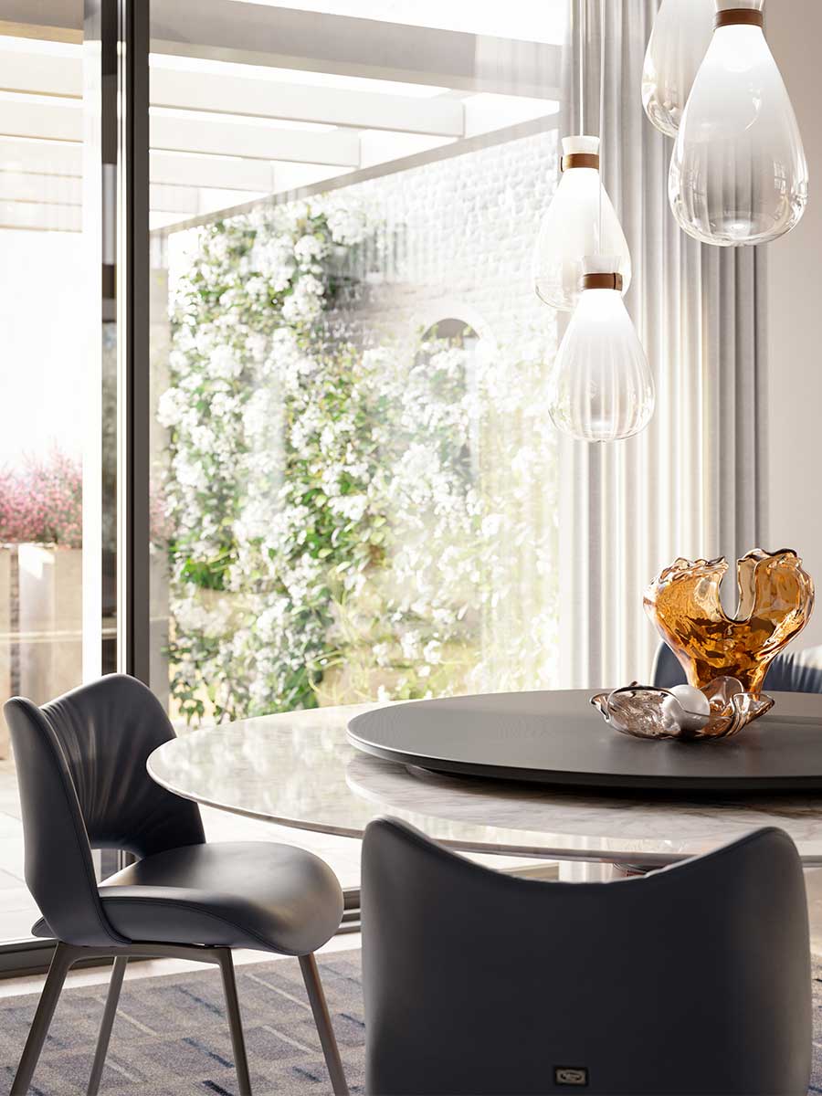 poltrona frau mesa due table with lasy susan