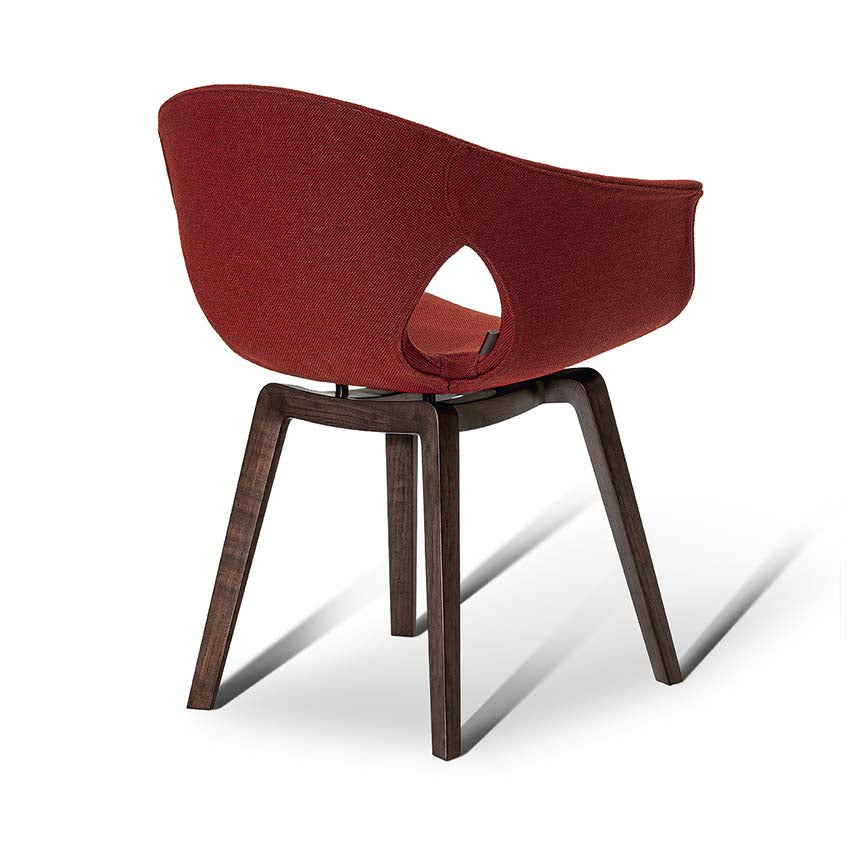 Ginger Ale Small Armchair With Wood Legs
