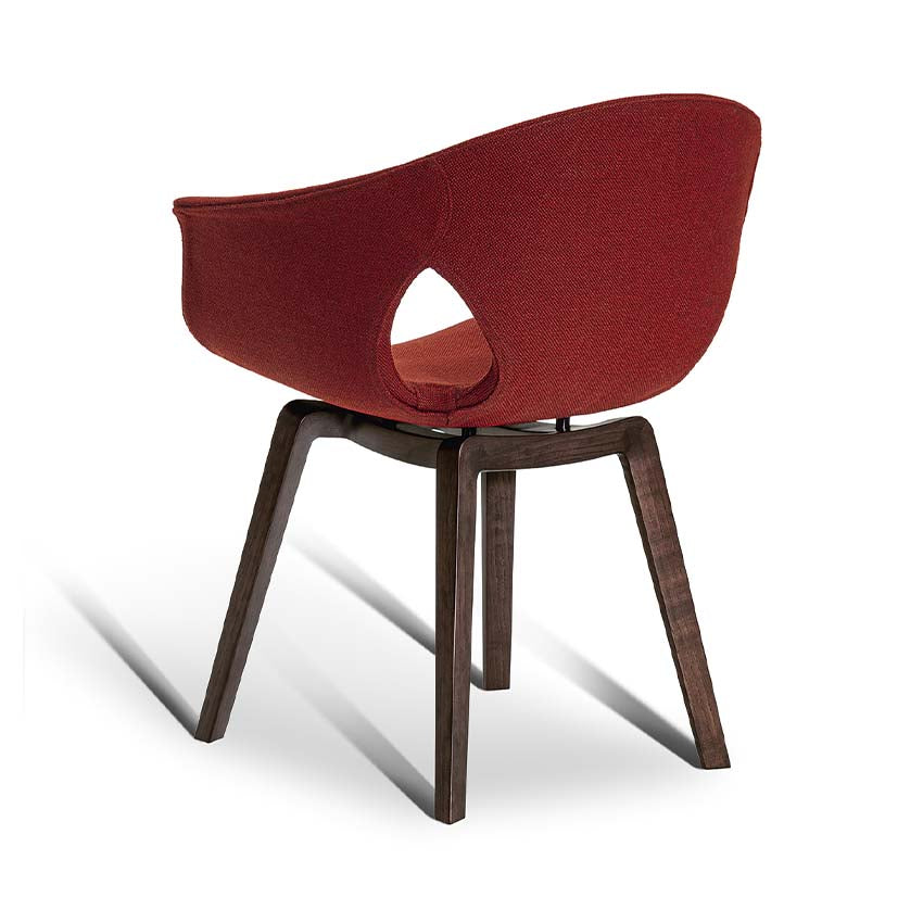 Ginger Ale Small Armchair With Wood Legs