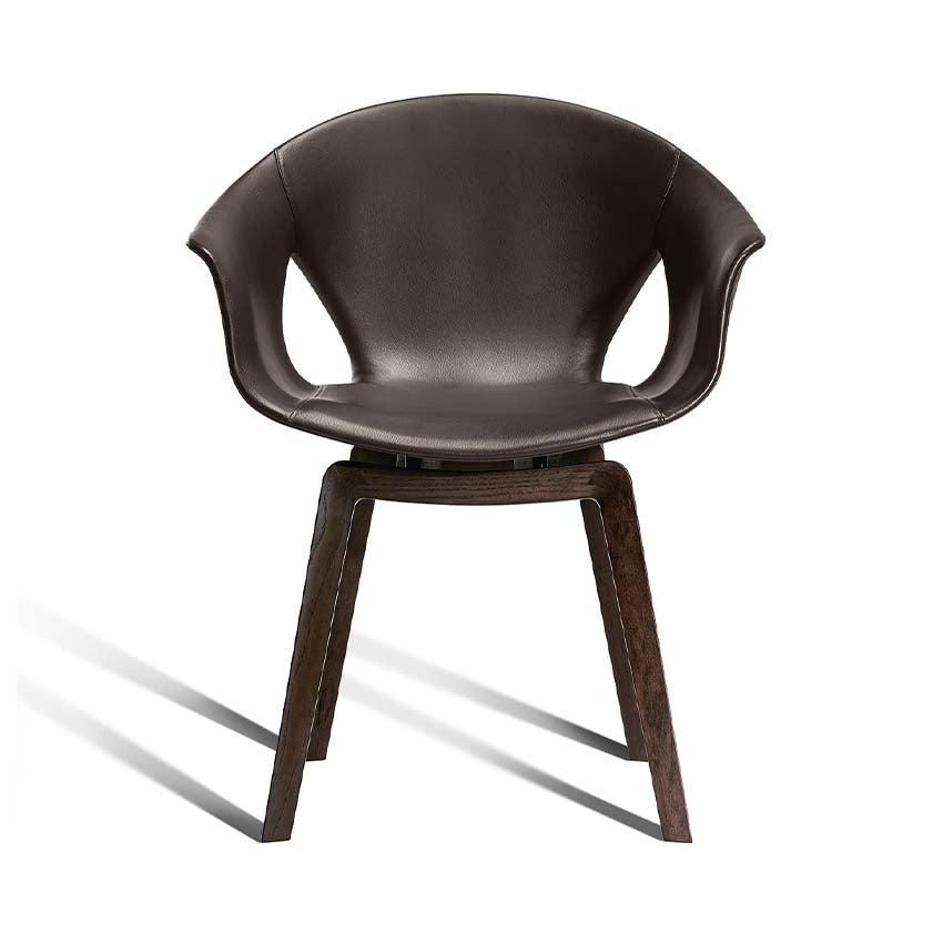 Ginger Ale Small Armchair With Wood Legs