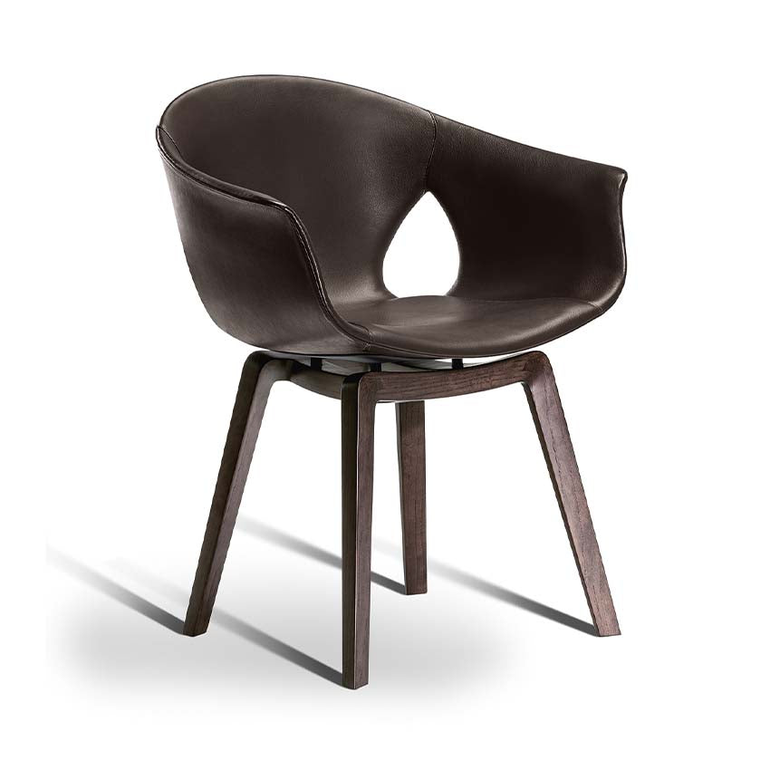 Ginger Ale Small Armchair With Wood Legs