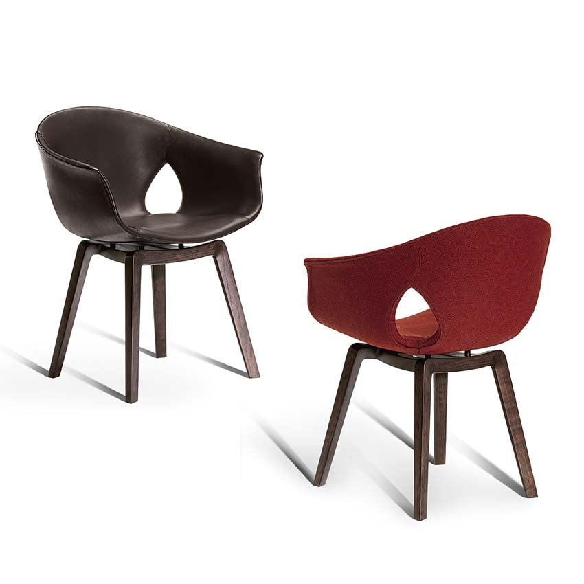 Ginger Ale Small Armchair With Wood Legs