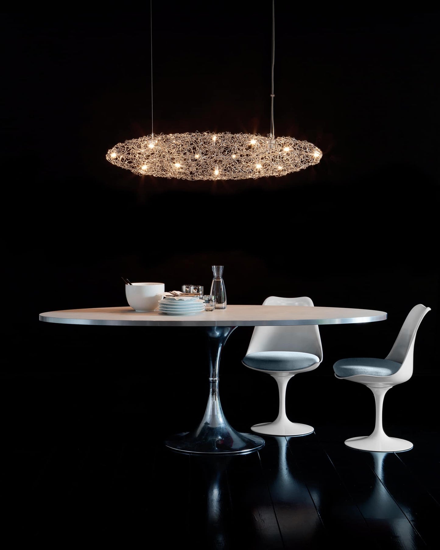 Crystal Waters Hanging Lamp Long