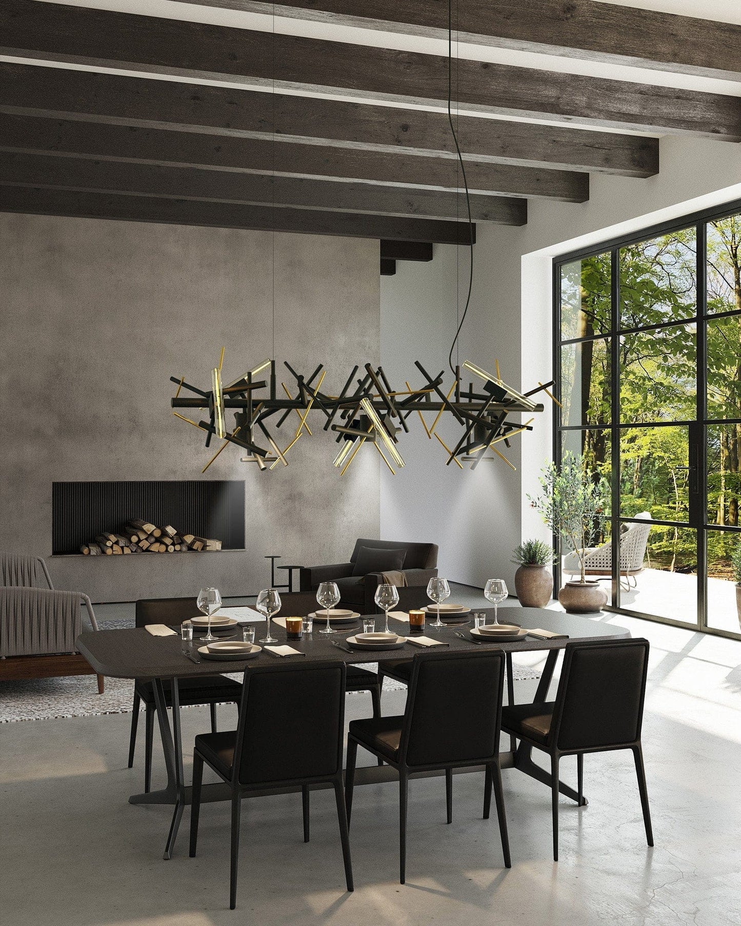 Linea Hanging Lamp Long
