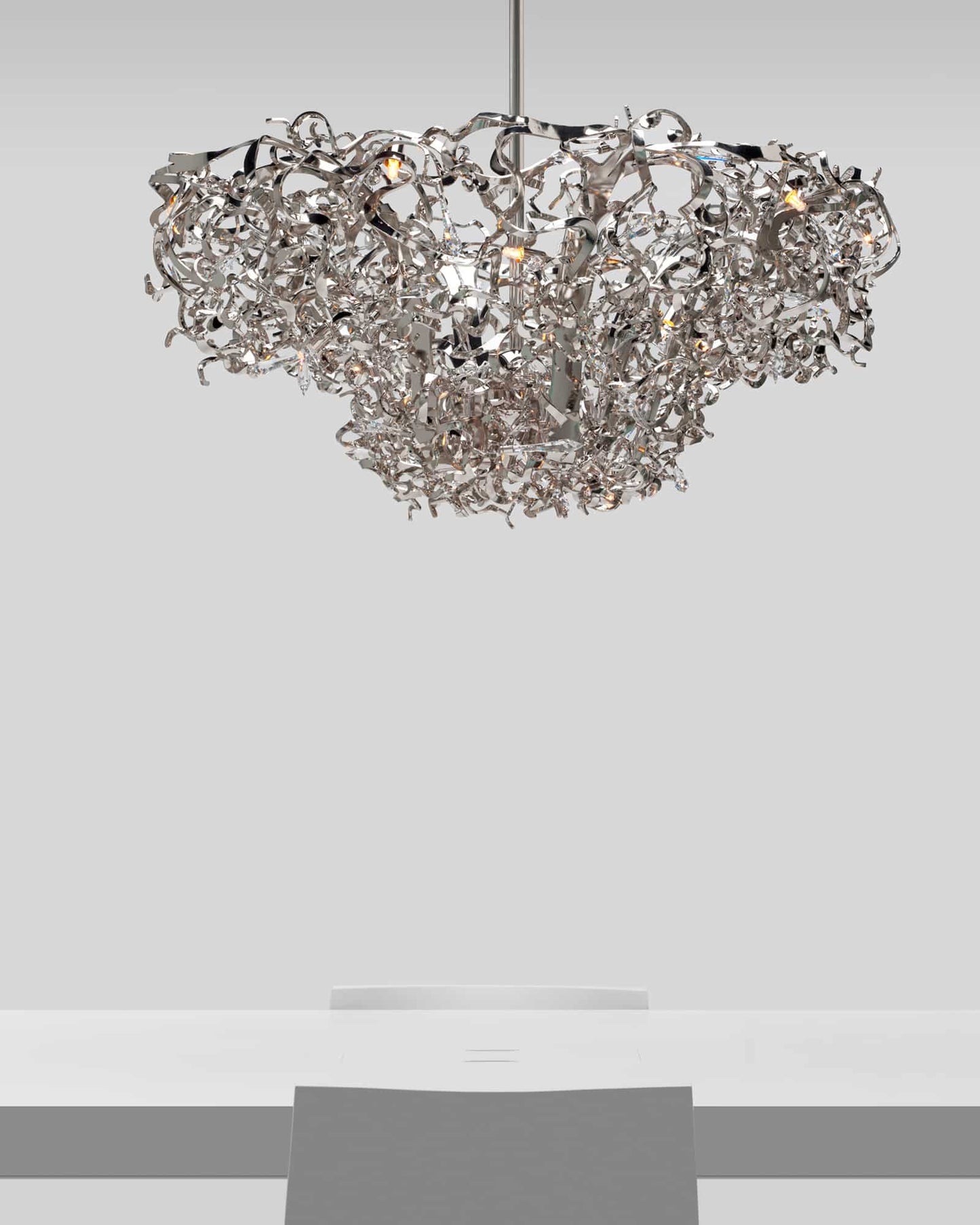 Icy Lady Upside Down Chandelier Round