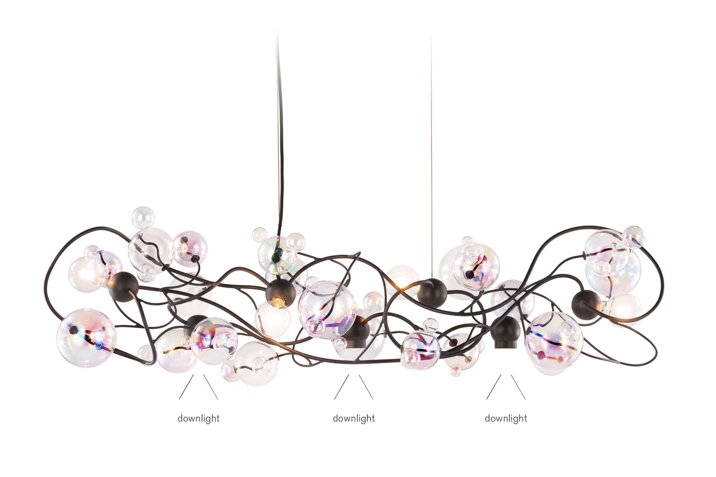 Bubbles Flow Hanging Lamp Long With Downlights