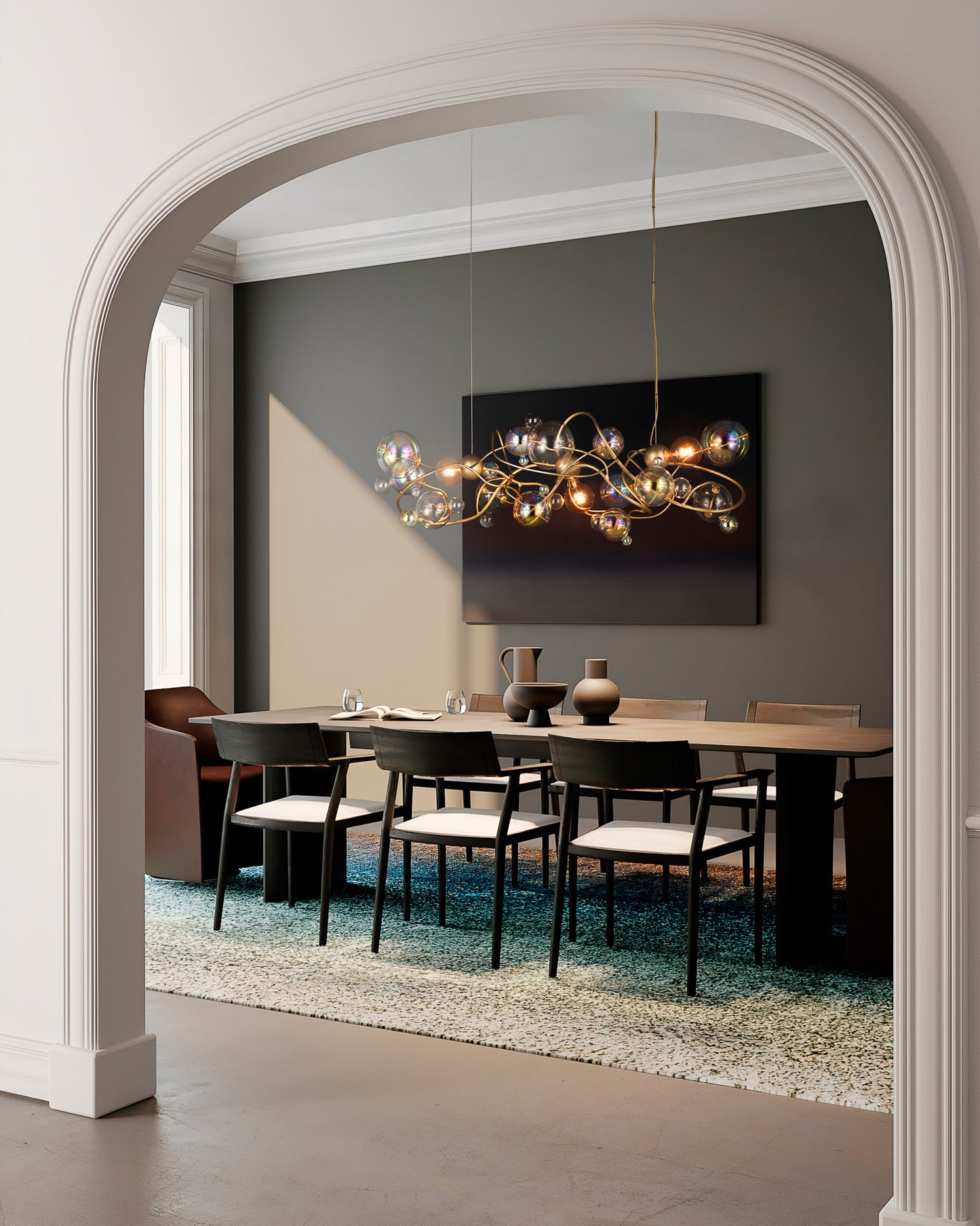 Bubbles Flow Hanging Lamp Long