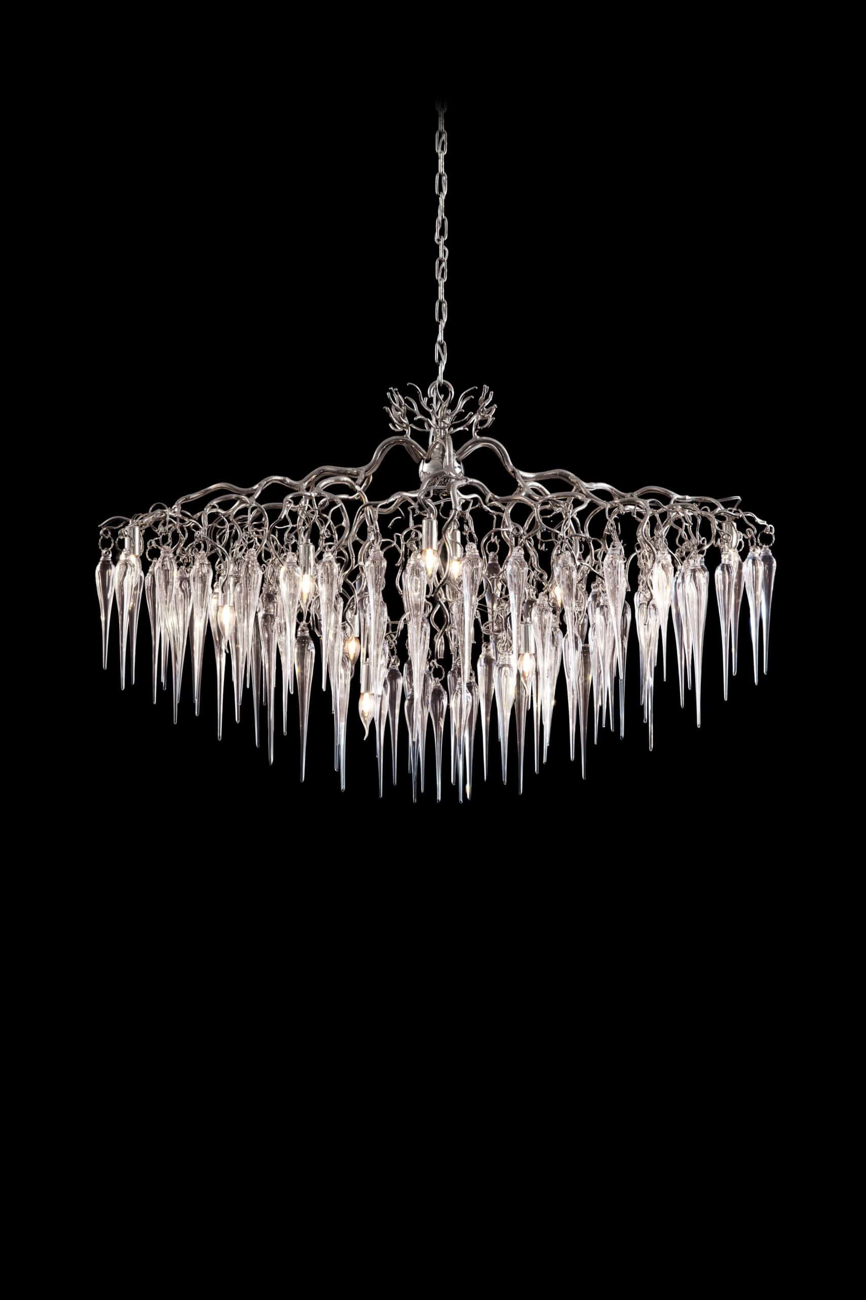 Hollywood Glass Chandelier Oval