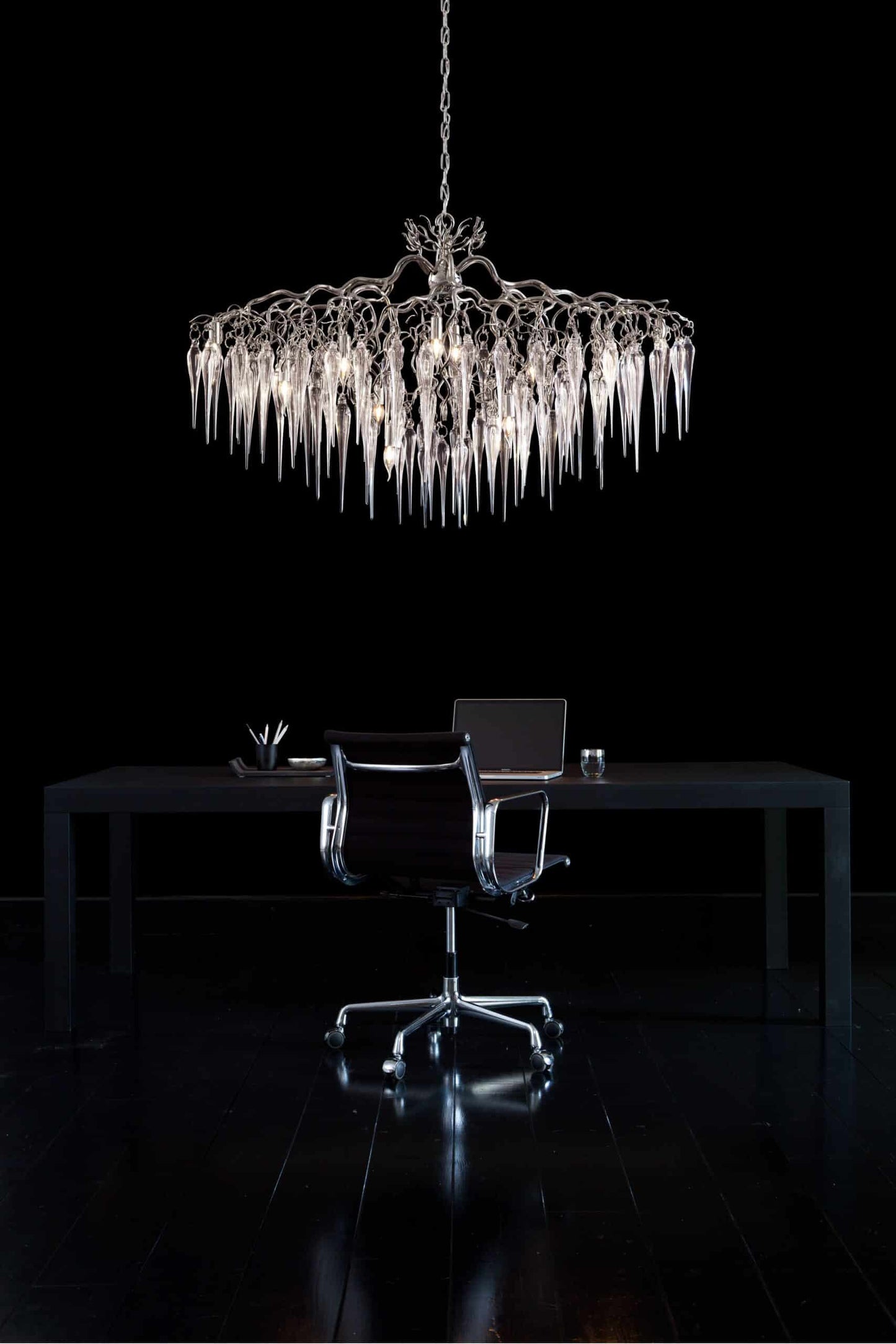 Hollywood Glass Chandelier Oval