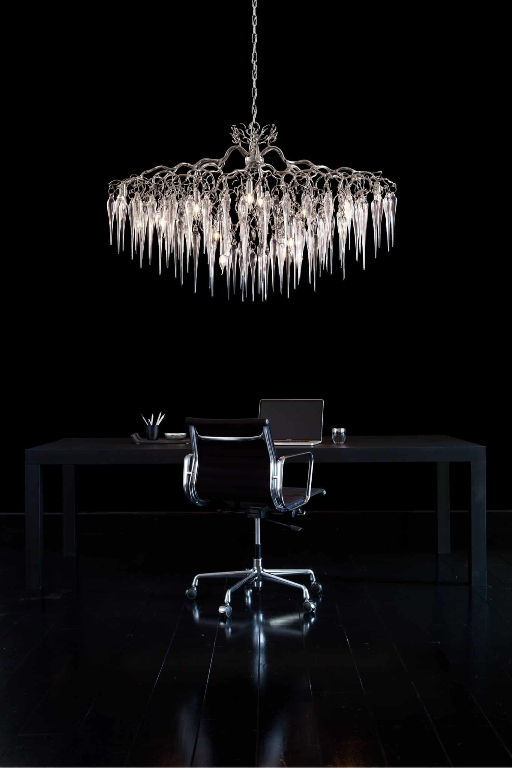 Hollywood Glass Chandelier Oval