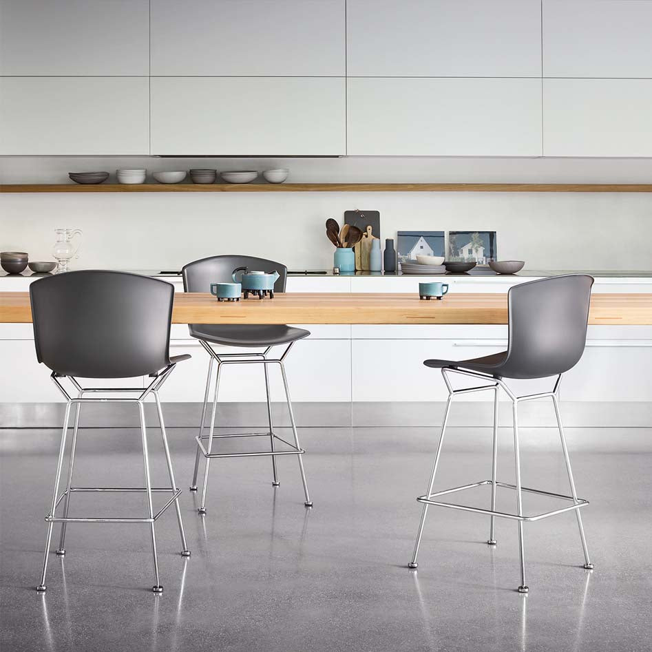 Bertoia Molded Shell Counter Stool