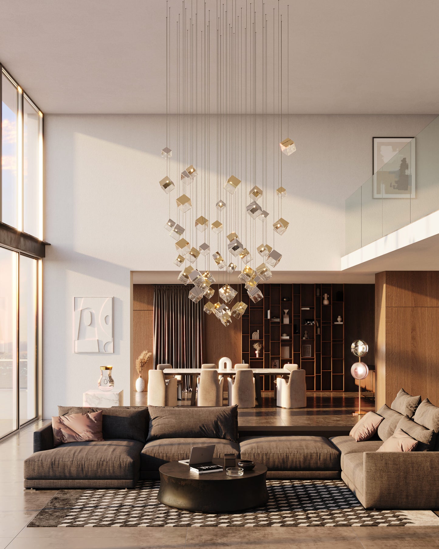 Pyrite Chandelier Light
